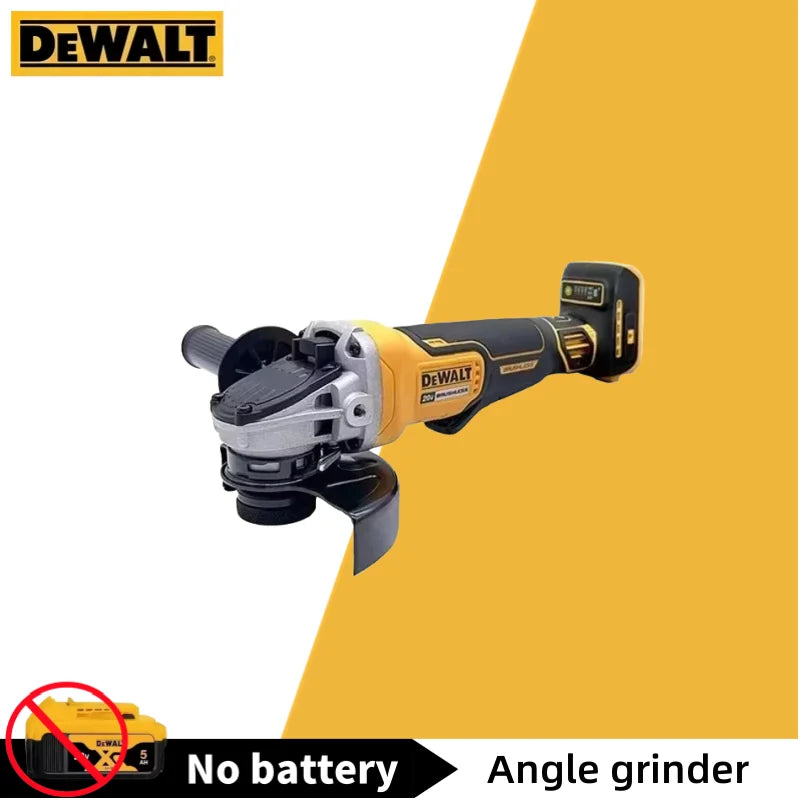 Smerigliatrice angolare DEWALT 20V MAX* con interruttore a paletta, modello DCG416B — smerigliatrice angolare wireless brushless da 125 mm, 9000 RPM, alimentata a batteria al litio, ideale per taglio e lucidatura.