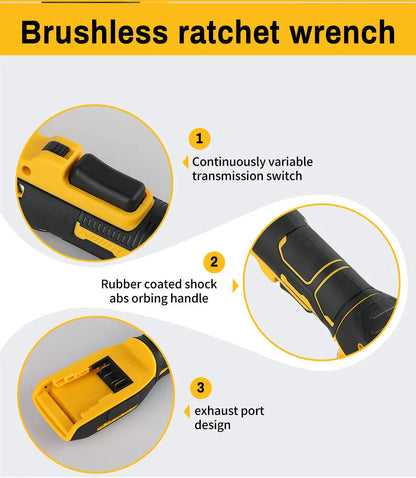 Dewalt 512 — 20 V-os kefenélküli derékszögű csavarbehajtó, 95 N·m nagy nyomatékkal, 2500 RPM fordulatszámmal, kompakt kialakítással autószerelési feladatokhoz.