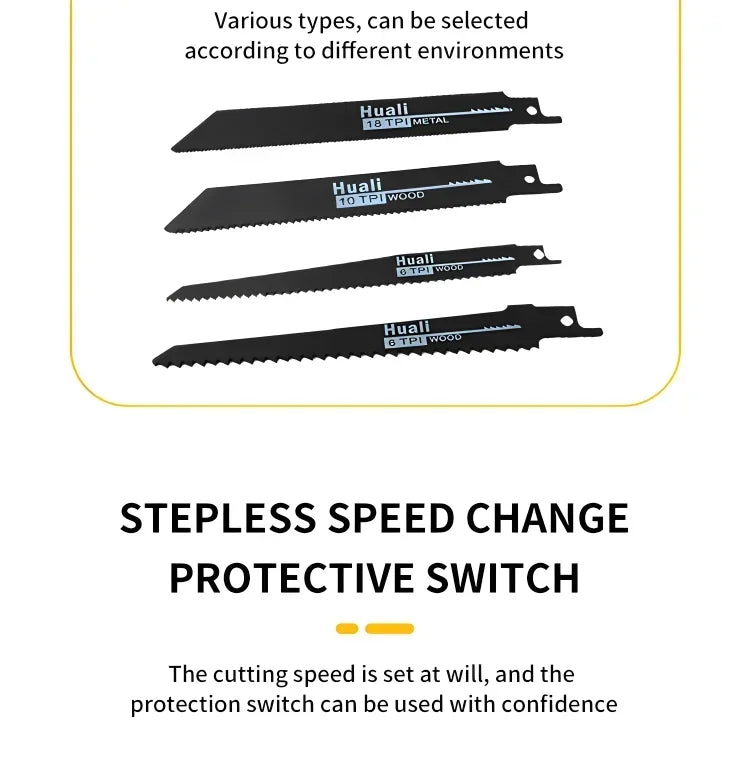 DEWALT 20V kefenélküli elektromos orrfűrész — vezeték nélküli szerszám 2800 RPM fordulatszámmal fém, fa és csövek vágásához.