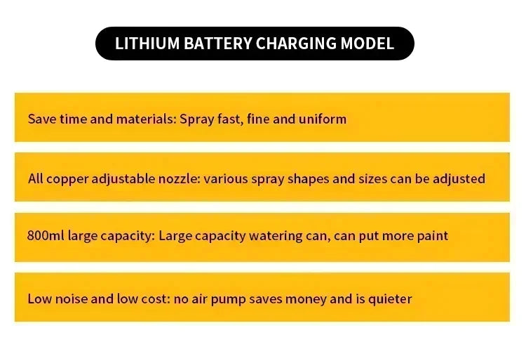 800 ml-es vezeték nélküli DEWALT elektromos festékszóró pisztoly — nagy teljesítményű hordozható festőeszköz autóbevonatokhoz és bútorokhoz, DEWALT akkumulátorral kompatibilis szórópisztoly.
