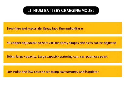 800 ml-es vezeték nélküli DEWALT elektromos festékszóró pisztoly — nagy teljesítményű hordozható festőeszköz autóbevonatokhoz és bútorokhoz, DEWALT akkumulátorral kompatibilis szórópisztoly.