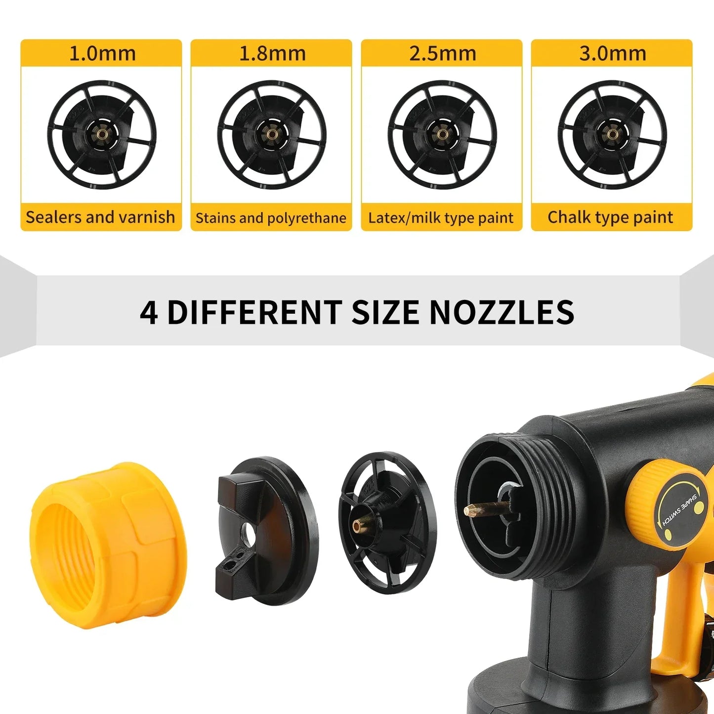 800 ml-es DEWALT elektromos festékszóró – vezeték nélküli, 18 V-os akkumulátorral – professzionális szintű eszköz falak, bútorok és barkácsprojektek egyenletes bevonásához.