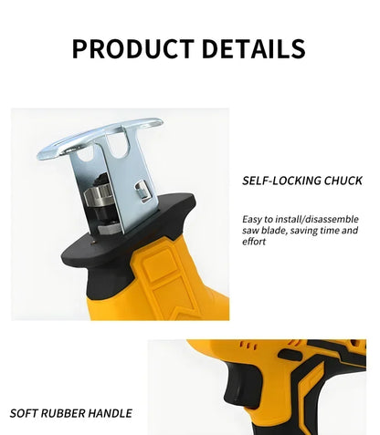 DEWALT 20V kefenélküli elektromos orrfűrész — vezeték nélküli szerszám 2800 RPM fordulatszámmal fém, fa és csövek vágásához.