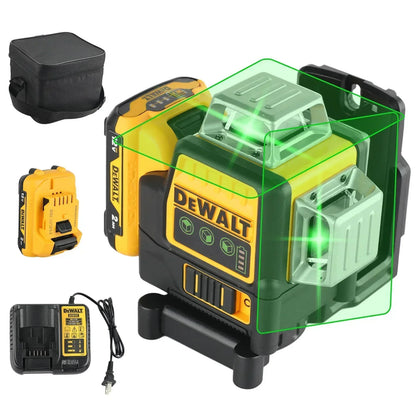 DeWalt DW089LG 360°-os lézeres szintező — professzionális építőipari mérőeszköz, nagy pontosságú lézer, vezeték nélküli/újratölthető.